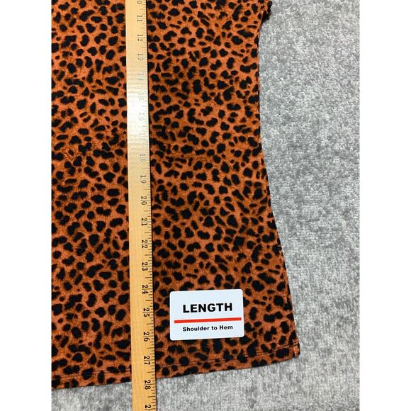 Torrid Super Soft Knit Blouse Women Size 1X Orange Animal Print Shoulder Lace - Picture 11 of 11